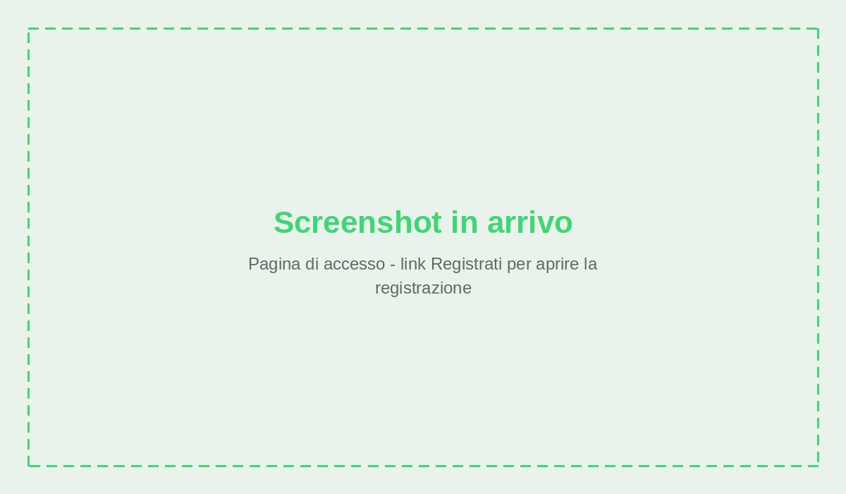 Pagina di accesso - link Registrati per aprire la registrazione
