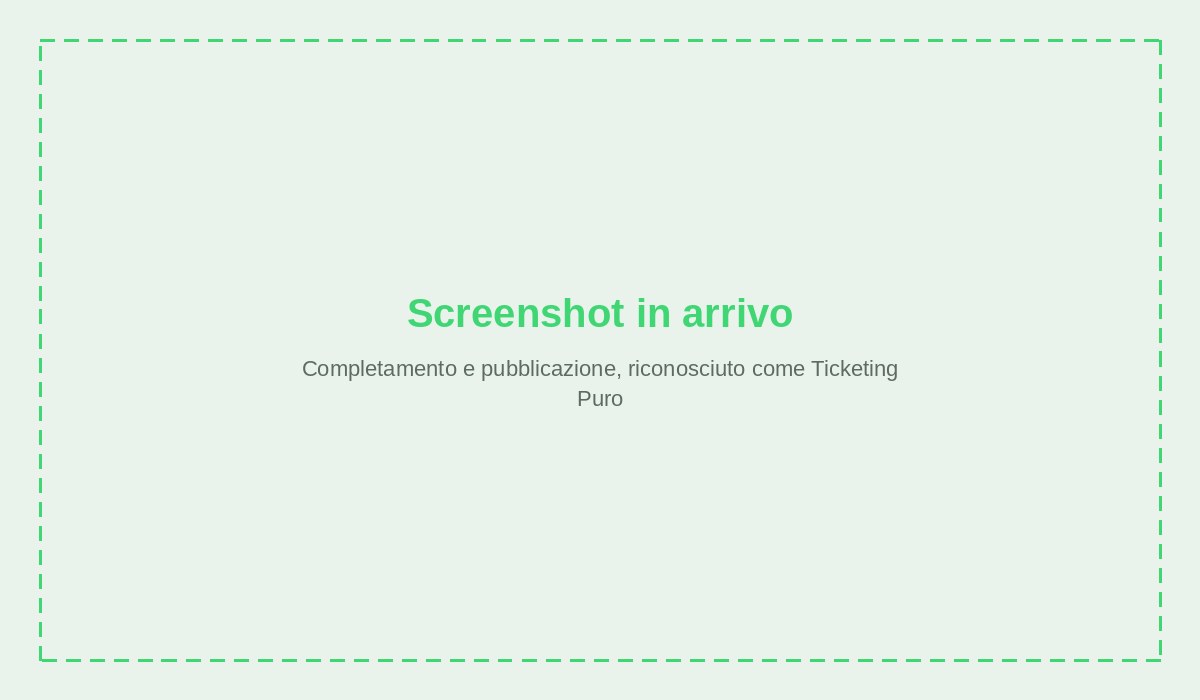 Completamento e pubblicazione, riconosciuto come Ticketing Puro
