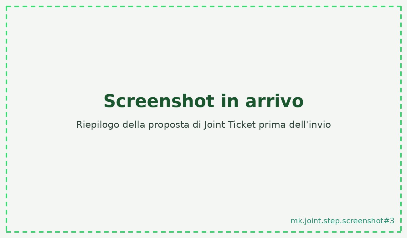 Riepilogo della proposta di Joint Ticket prima dell'invio