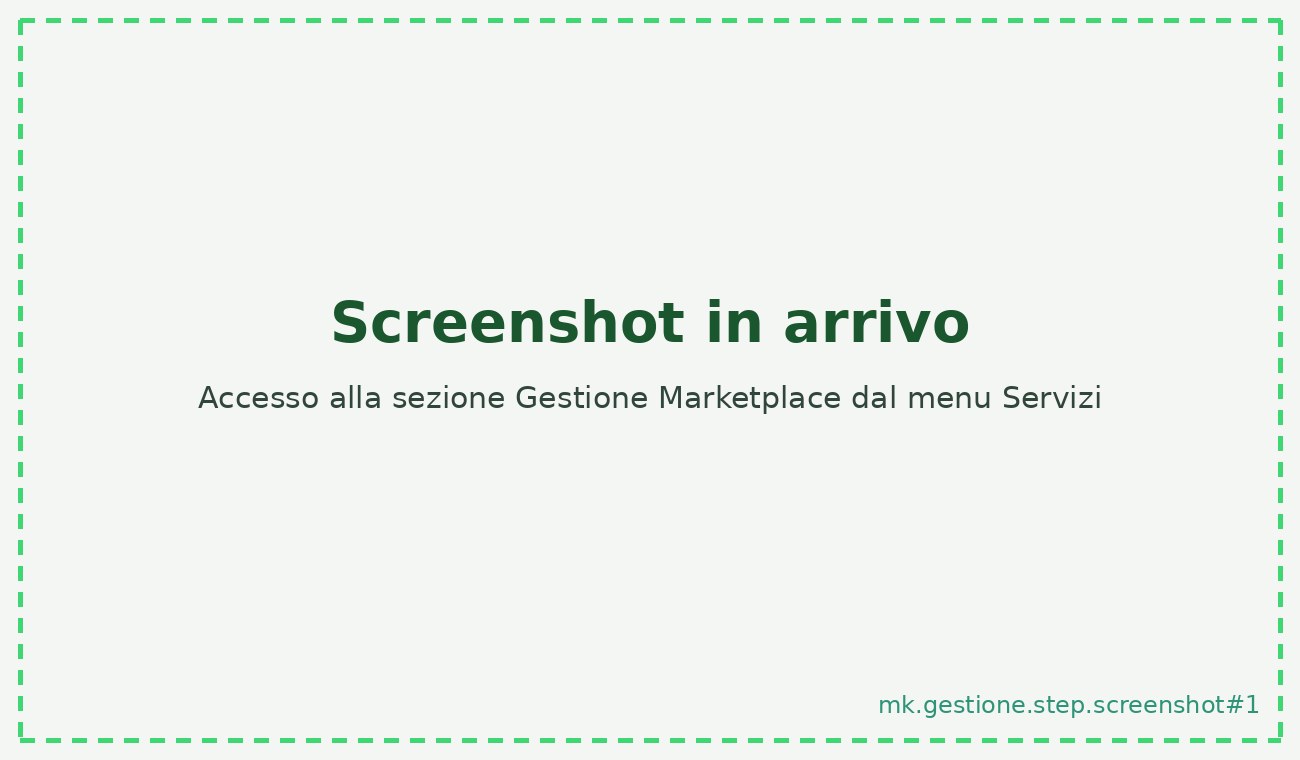Accesso alla sezione Gestione Marketplace dal menu Servizi
